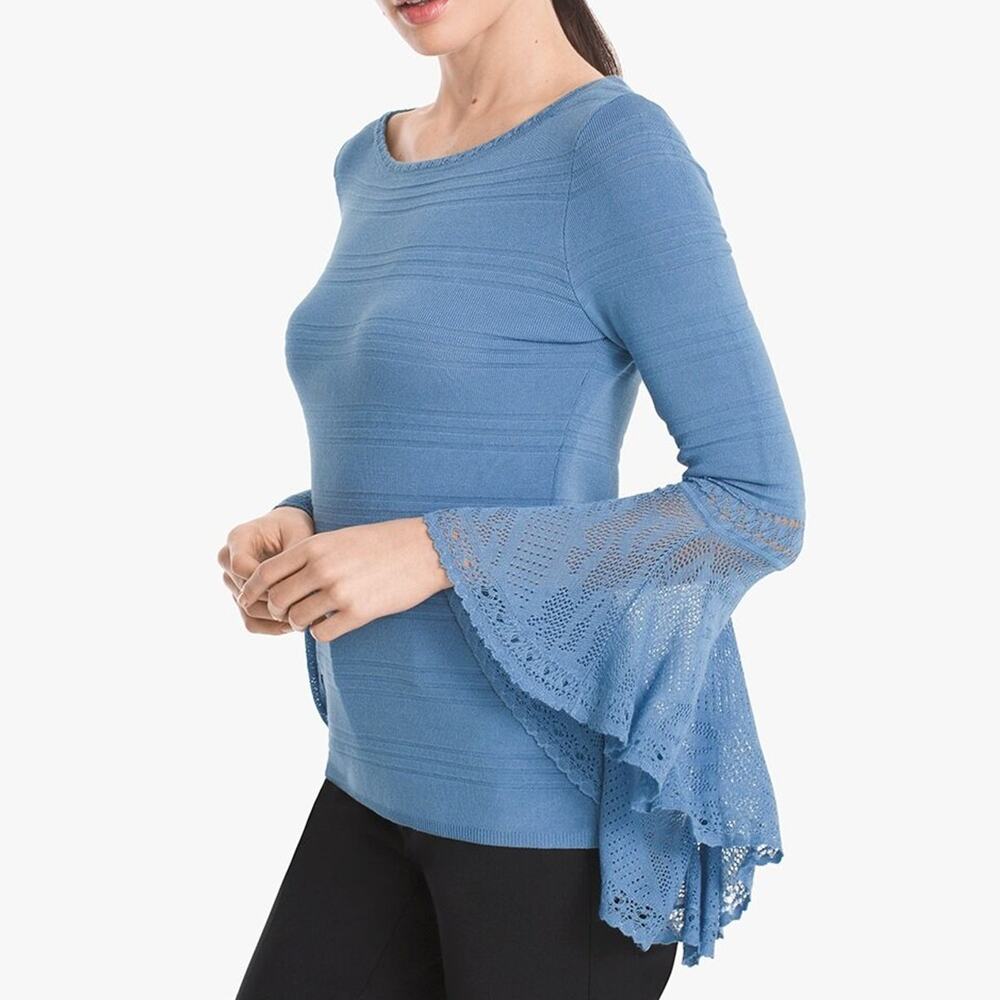 WHBM Women's Petite Flutter Sleeve Sweater PXS NEW